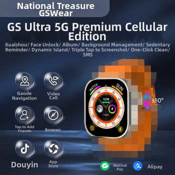 GS Ultra 5G Έξυπνο ρολόι με οθόνη αφής, περιστρεφόμενη κάμερα, κλήσεις Bluetooth, μεγάλη διάρκεια μπαταρίας