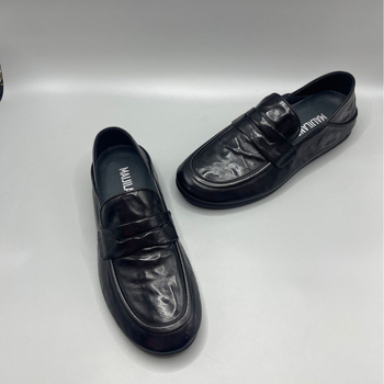 Pantofi loafer din piele pentru bărbați, fără șireturi, design slip-on, partea superioară din piele de vită, talpă din cauciuc, vârf rotund, respirabili și antiderapant.