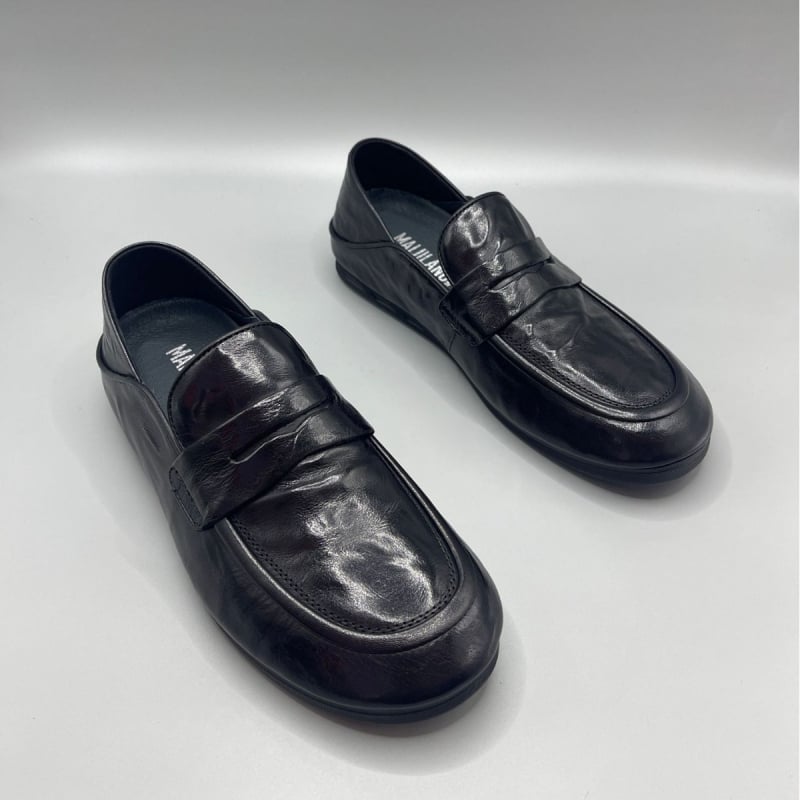 Pantofi loafer din piele pentru bărbați, fără șireturi, design slip-on, partea superioară din piele de vită, talpă din cauciuc, vârf rotund, respirabili și antiderapant.