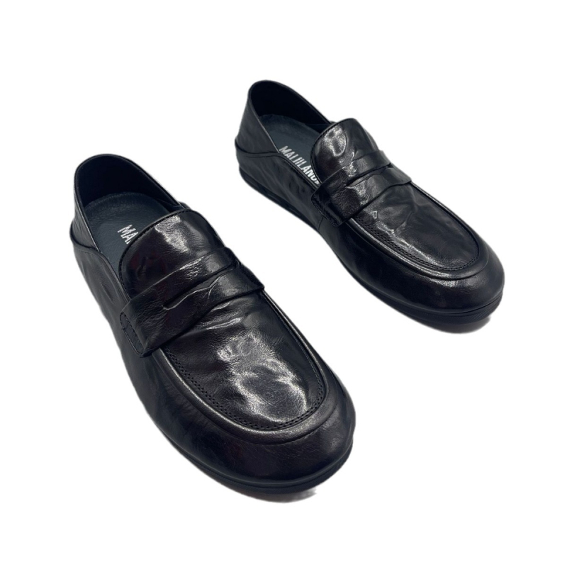 Pantofi loafer din piele pentru bărbați, fără șireturi, design slip-on, partea superioară din piele de vită, talpă din cauciuc, vârf rotund, respirabili și antiderapant.