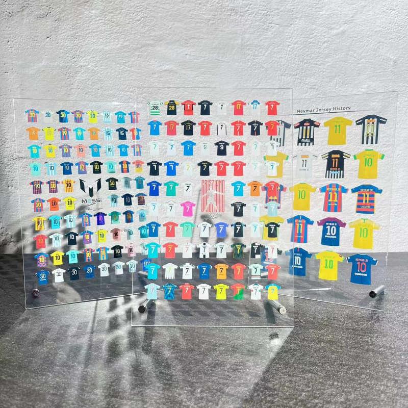 Suport de birou din acrilic – colecția de carieră Messi și Ronaldo, personalizare, logo tipărit, fotbal