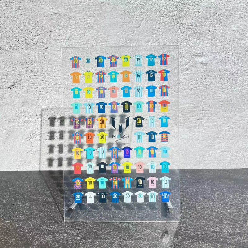 Suport de birou din acrilic – colecția de carieră Messi și Ronaldo, personalizare, logo tipărit, fotbal