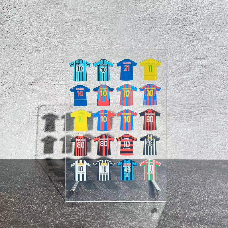 Suport de birou din acrilic – colecția de carieră Messi și Ronaldo, personalizare, logo tipărit, fotbal