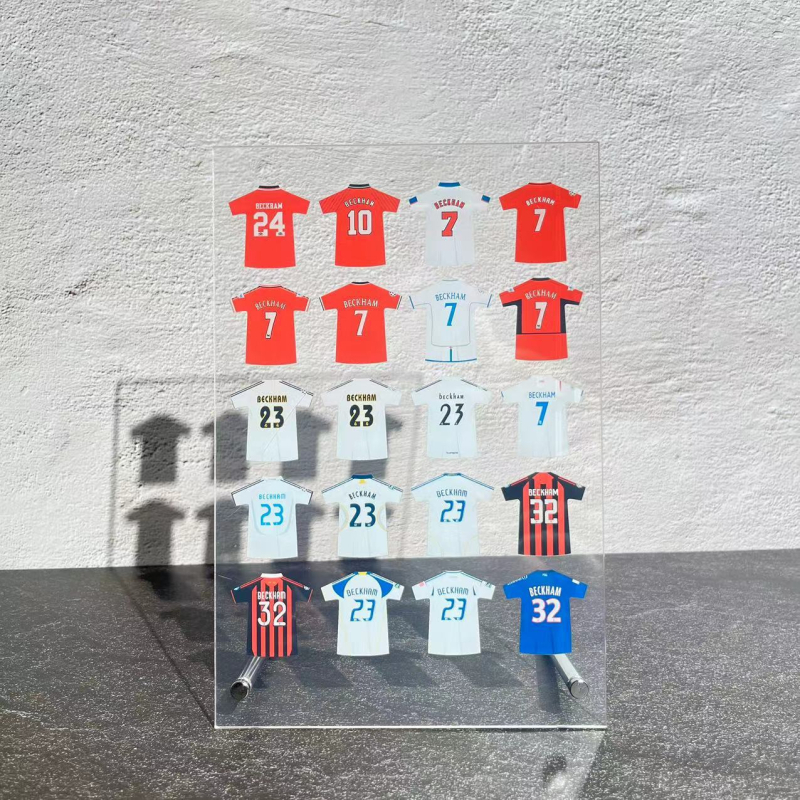 Suport de birou din acrilic – colecția de carieră Messi și Ronaldo, personalizare, logo tipărit, fotbal