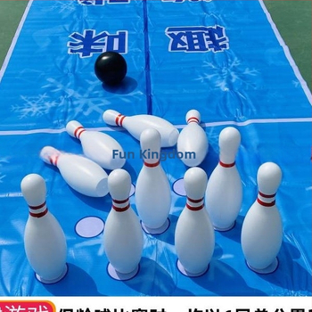 Vonku bowlingová hračka – masívne drevo, hra pre rodičov a deti v materskej škole, pomôcka na tímové budovanie pre dospelých