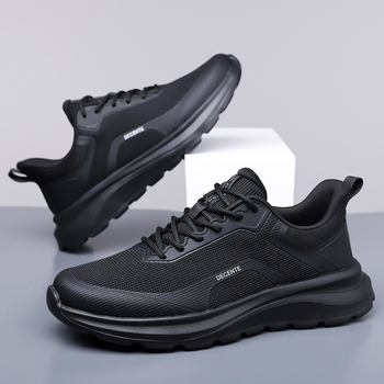 Pantofi de alergare pentru bărbați, cu partea superioară PU+Mesh, talpă compozită, șireturi