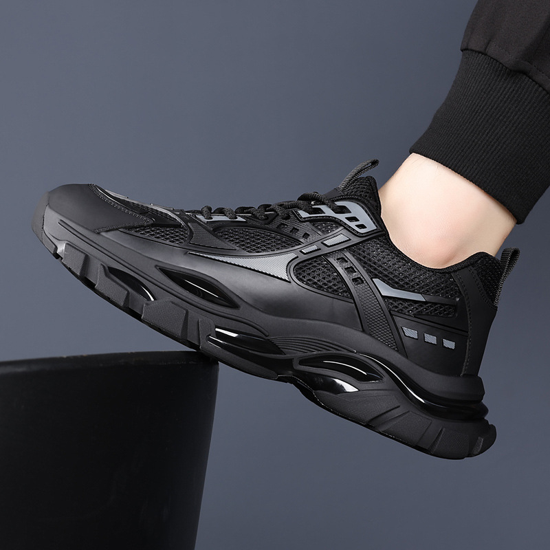 Muške tenisice s mrežom, prozračne, stil dad shoes, vezanje, niski vrh, gumeni potplat