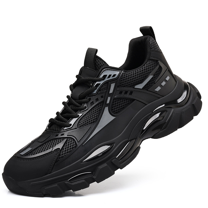 Muške tenisice s mrežom, prozračne, stil dad shoes, vezanje, niski vrh, gumeni potplat