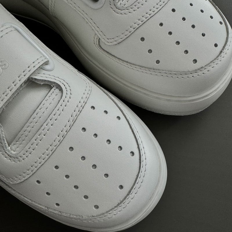 Γυναικεία δερμάτινα αθλητικά με παχιά σόλα από καουτσούκ, κλείσιμο Velcro και κορδόνια, αναπνευστικά, στρογγυλή μύτη