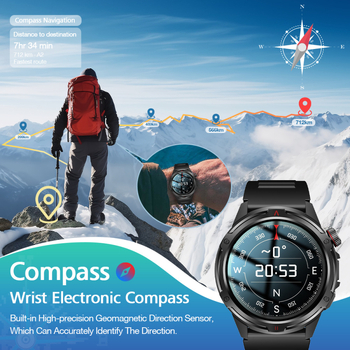 Έξυπνο ρολόι Tetra R4, AMOLED οθόνη, 44mm κυκλικό αλουμινένιο περίβλημα, αδιάβροχο για κολύμβηση, αυτονομία μπαταρίας κάτω από 7 ημέρες, παρακολούθηση καρδιακού ρυθμού και οξυγόνου στο αίμα