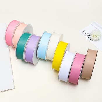Двустранна матова полиестерна лента за букети – матово покритие, марка Yusun, лента за опаковане на подаръци и декоративна лента