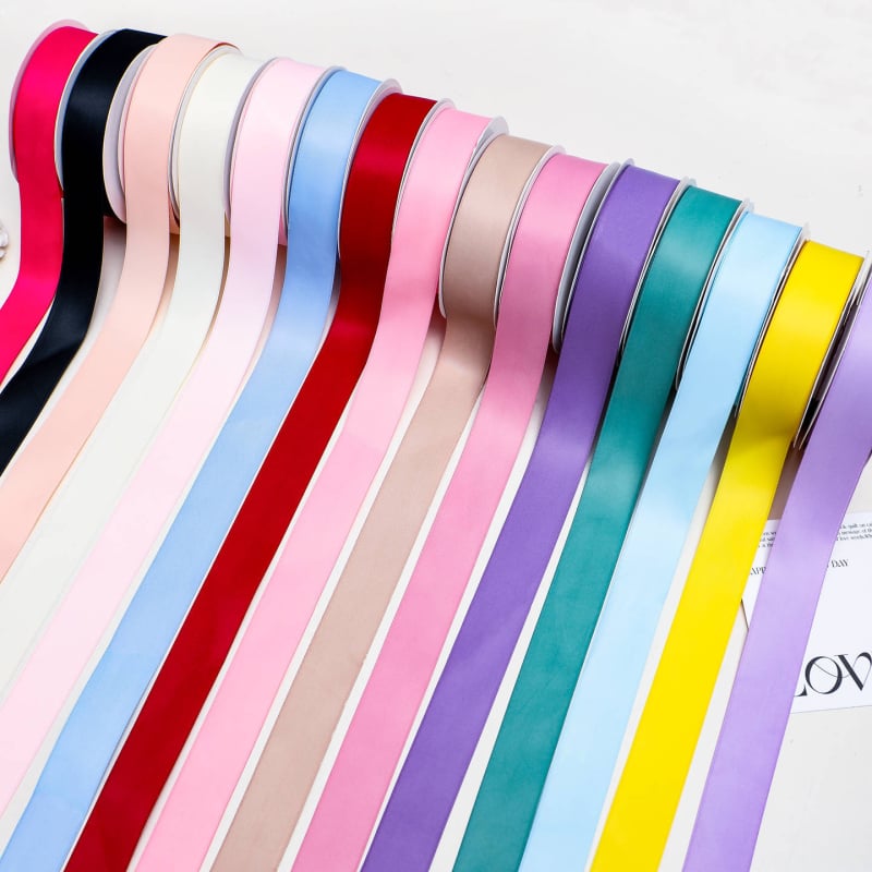 Двустранна матова полиестерна лента за букети – матово покритие, марка Yusun, лента за опаковане на подаръци и декоративна лента