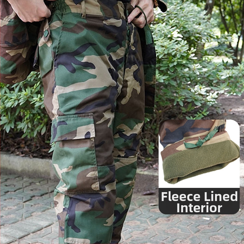 M65 kamuflált széldzseki fleece-béléssel pamutkeverékből – vízálló, hőszigetelt, szélálló, antisztatikus, uniszex