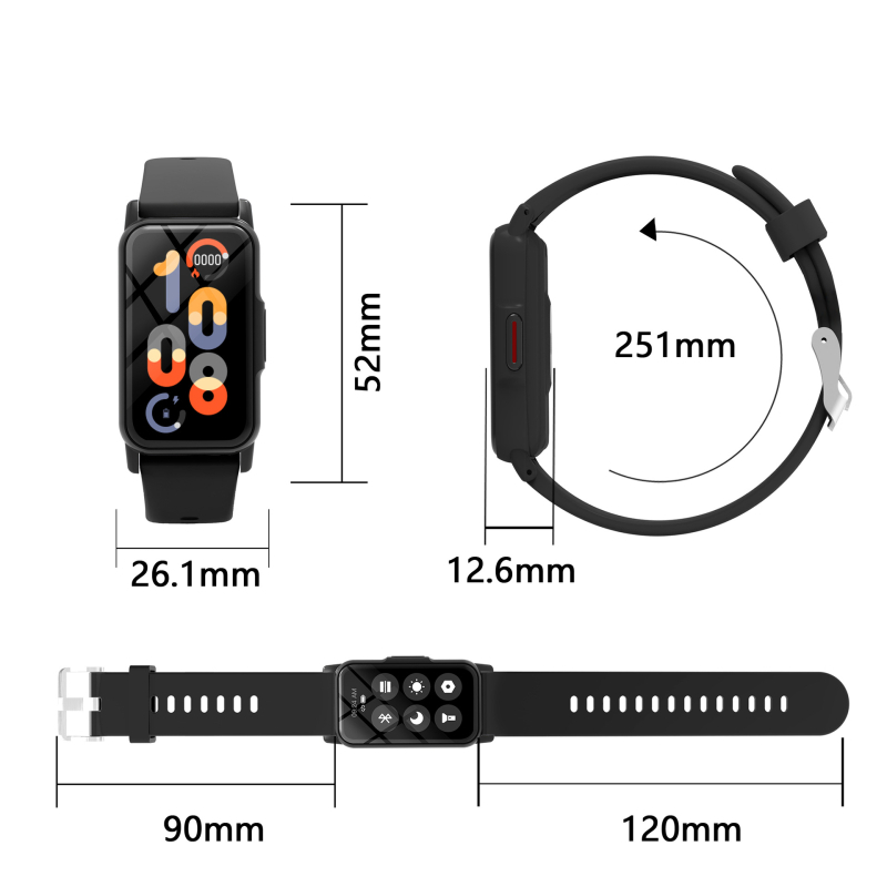 M8 Έξυπνο βραχιόλι Bluetooth, μπαταρία 180mAh, μαγνητική φόρτιση, αδιάβροχο για καθημερινή χρήση, διάρκεια ζωής μπαταρίας <7 ημερών