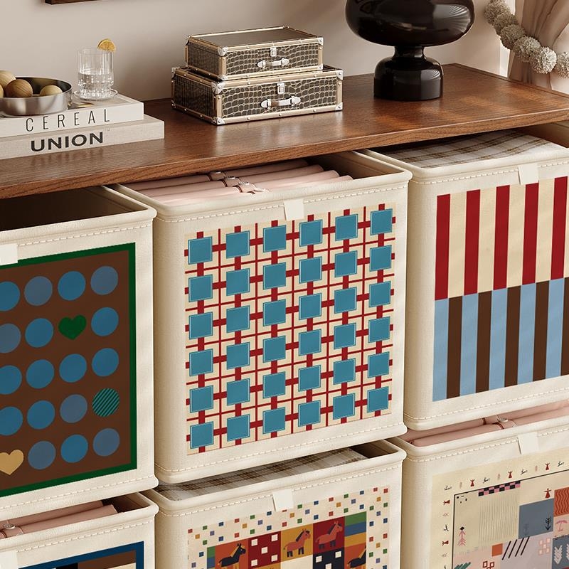 Сгъваема платнена кутия за съхранение, мультяшен принт, капацитет 10–20 л, преносима, без капак, за гардероб