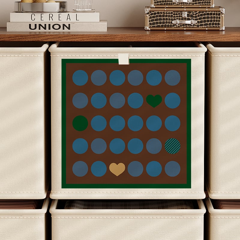 Сгъваема платнена кутия за съхранение, мультяшен принт, капацитет 10–20 л, преносима, без капак, за гардероб