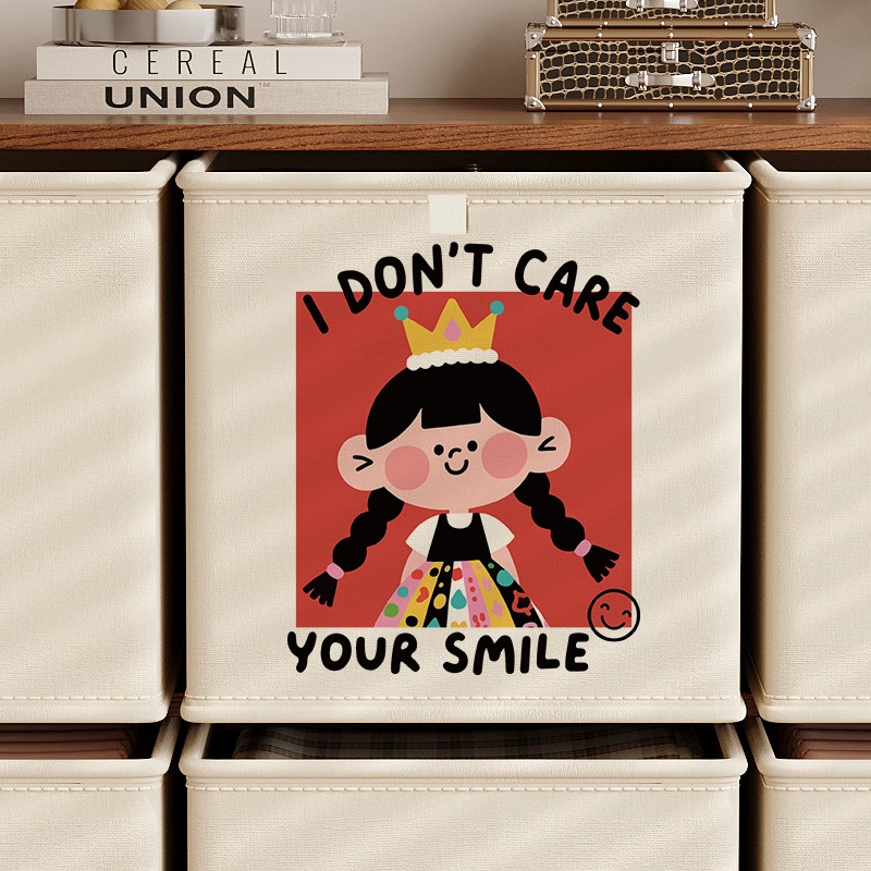 Сгъваема платнена кутия за съхранение, мультяшен принт, капацитет 10–20 л, преносима, без капак, за гардероб