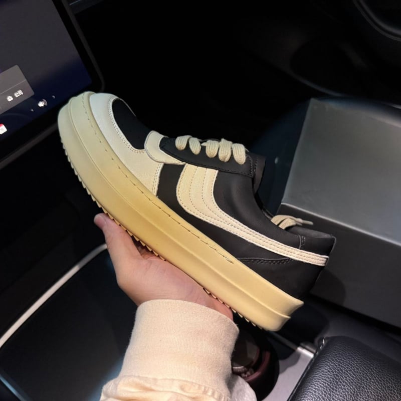 Uniszex alacsony szárú bőrcipő split bőr felsőrésszel, gumitalppal, 3-5 cm-es sarok, kerek orr