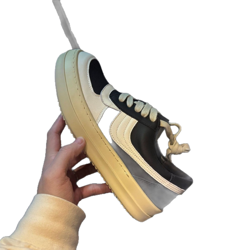 Uniszex alacsony szárú bőrcipő split bőr felsőrésszel, gumitalppal, 3-5 cm-es sarok, kerek orr