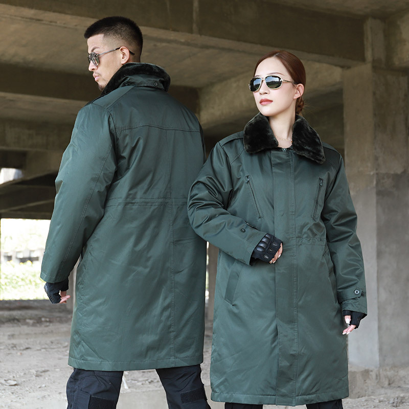 Téli vastagított katonai pamut kabát, uniszex, hosszú, védő munkaruházat, pamut–szövet, légáteresztő, meleg, vízálló és szélálló