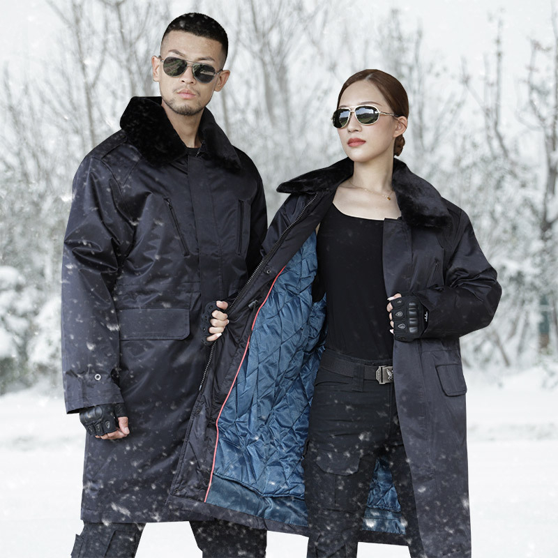 Téli vastagított katonai pamut kabát, uniszex, hosszú, védő munkaruházat, pamut–szövet, légáteresztő, meleg, vízálló és szélálló