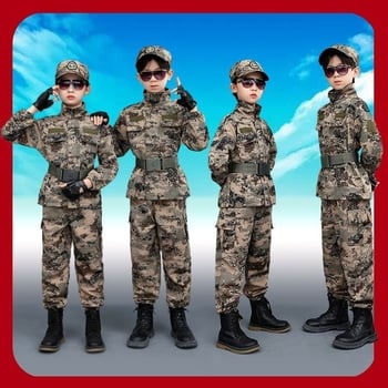 Παιδικό σετ καμουφλάζ για εξωτερικές δραστηριότητες, μοτίβο δράκο 108441, ύφασμα μνήμης Zeolite, χειμερινή χρήση