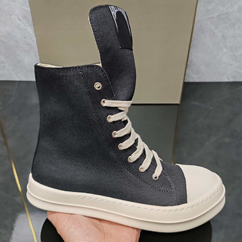 Sneakeri unisex înalți din canvas, talpă din cauciuc, fermoar pe lateral, toc mic 1–3 cm — lansare primăvara 2025