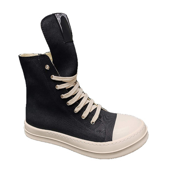 Sneakeri unisex înalți din canvas, talpă din cauciuc, fermoar pe lateral, toc mic 1–3 cm — lansare primăvara 2025