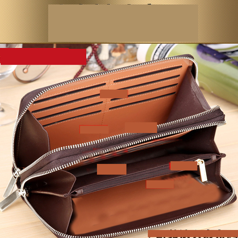Επίσημο αυθεντικό ανδρικό πορτοφόλι, μακριά τσάντα, ανδρική τσάντα τηλεφώνου, τσάντα clutch, ανδρική μακριά τσάντα με φερμουάρ και πολλαπλές υποδοχές καρτών
