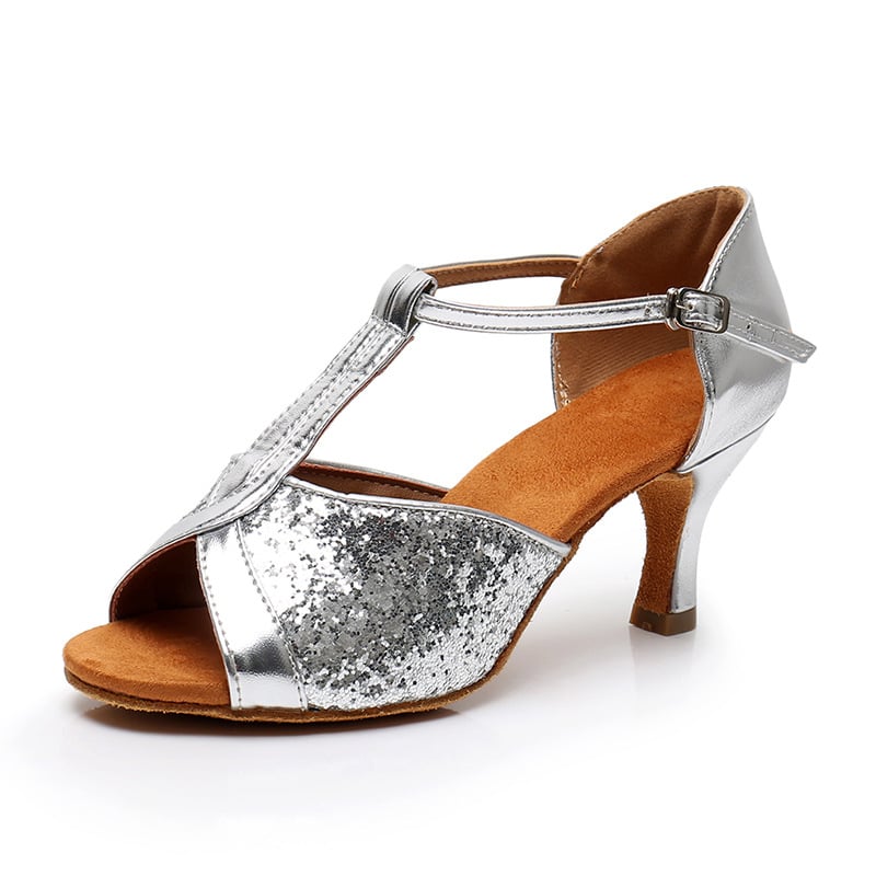 Νέα γυναικεία λάτιν παπούτσια, μαλακή σόλα με μεσαίο τακούνι, μαύρα, ψηλοτάκουνα παπούτσια ενηλίκων για χορό ballroom cha-cha-cha