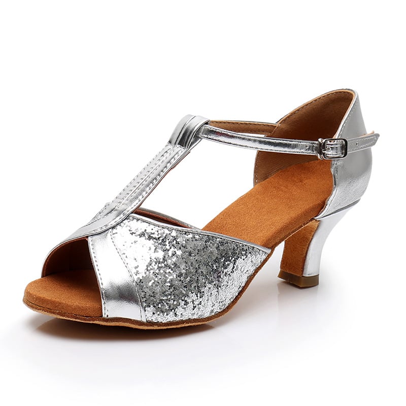 Νέα γυναικεία λάτιν παπούτσια, μαλακή σόλα με μεσαίο τακούνι, μαύρα, ψηλοτάκουνα παπούτσια ενηλίκων για χορό ballroom cha-cha-cha