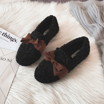 Pantofi sport damă din lână de miel 2024, noi, cu talpă groasă și versatile, pantofi din piele caldă de iarnă cu căptușeală din fleece