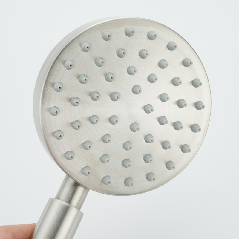 Ръчна душ глава, 304 неръждаема стомана с шлифована повърхност, стенен монтаж, дъждовна функция, Berlin марка, модел ръчен душ, номинално налягане 1.0