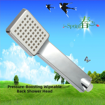 Квадратна ръчна душ глава, водоспестяваща с налягане и голям воден поток, ABS материал, електроплатиново покритие, функции: масаж и дъждовен режим, модел 10511