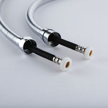 Ručni tuš šlauf, elektroplakiran nehrđajući čelik, otporan na eksplozije, EPDM unutarnja cijev s najlonskim vlaknom, radna temperatura 10–90°C, nominalni tlak 15 kg