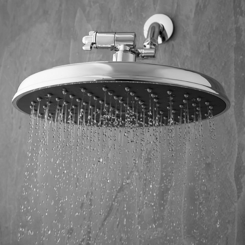 Zidna tuš glava, kružnog oblika, kišni način prskanja, ABS, model 22811 top spray, nominalni tlak 6 kg, CUPC certifikat