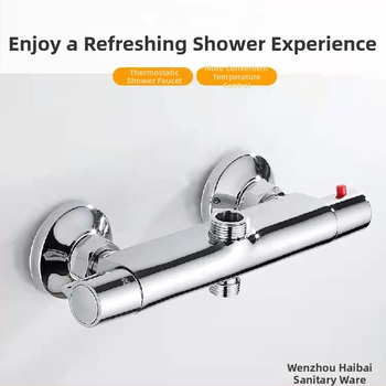 DINGMU termostatický sprchový mixér, nástenný, mosadzné telo, termostatický ovládací ventil, 38–52°C prevádzková teplota, 4/3 vstup-výstup, model 61105