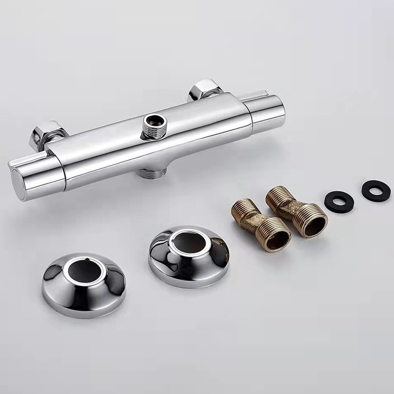 DINGMU θερμοστατικός μίκτης ντους, εγκατάσταση σε τοίχο, σώμα από χαλκό, θερμοστατικός έλεγχος, 38–52°C εύρος λειτουργίας, είσοδος-έξοδος 4/3, μοντέλο 61105