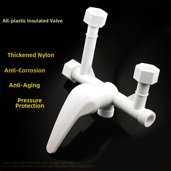 Mixovací ventil pre elektrický ohrievač vody, plne plastový, 20 mm vstup/výstup, priemer sedla ventilu 20 mm, typ jadra ventilu model 25, prevádzková teplota 75°C