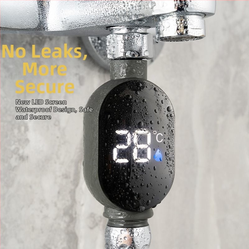 Душ глава с термометър и LED дисплей за температура — кръгла форма, скрит монтаж, корпус от неръждаема стомана + ABS, винтов монтаж