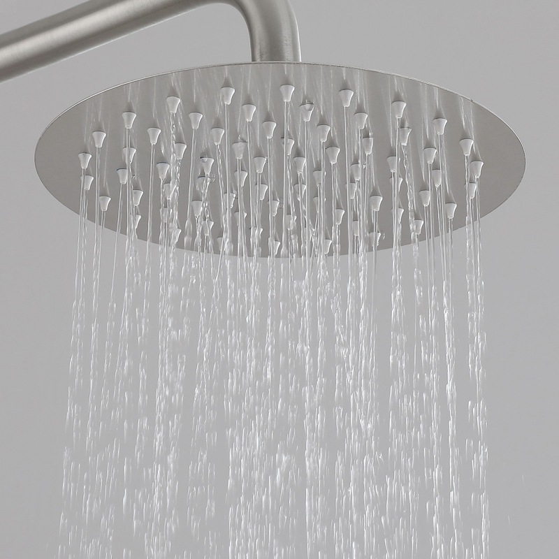 Set tuš od 304 nehrđajućeg čelika s kontrolom temperature, kišni tuš, zidna montaža, OS801, okrugli tuš