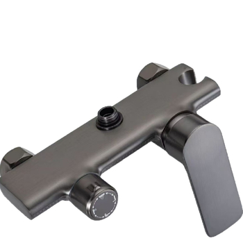 Set de duș încastrat în perete — aluminiu de înaltă calitate, finisaj periat, panou pătrat mare, patru viteze