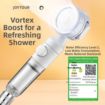 JOYTOUR Cestovná ručná sprchová hlavica – ABS, tri rýchlosti tlaku, dažďová sprcha, odnímateľný umývateľný filter, univerzálne rozhranie (model ZXC03658)