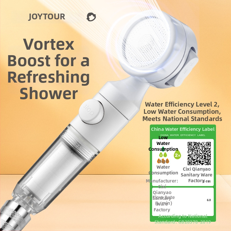JOYTOUR Cestovná ručná sprchová hlavica – ABS, tri rýchlosti tlaku, dažďová sprcha, odnímateľný umývateľný filter, univerzálne rozhranie (model ZXC03658)