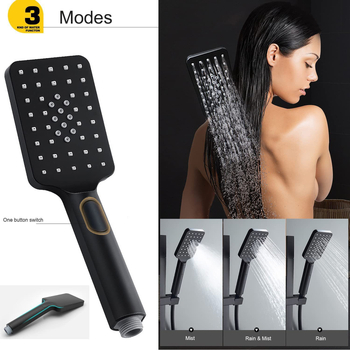 Zuhanykészlet négyszögletes felső sugárú fejjel, rejtett beépítés, ABS anyag, 3 funkció (permet, masszázs, eső), modell Mzl848