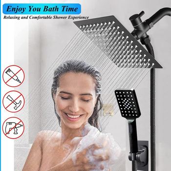 Zuhanykészlet négyszögletes felső sugárú fejjel, rejtett beépítés, ABS anyag, 3 funkció (permet, masszázs, eső), modell Mzl848