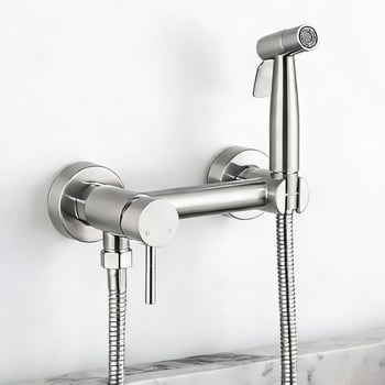 Set sprayer bidet pentru toaletă din oțel inoxidabil 304, montaj pe perete, robinet amestec cu disc ceramic, 1,6 MPa, 4–90 °C