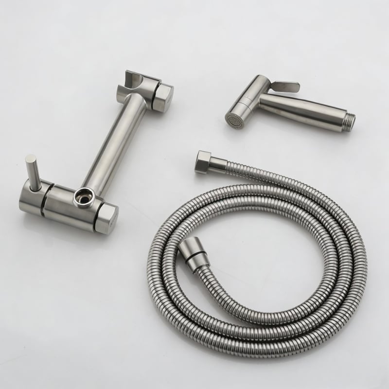 Set sprayer bidet pentru toaletă din oțel inoxidabil 304, montaj pe perete, robinet amestec cu disc ceramic, 1,6 MPa, 4–90 °C