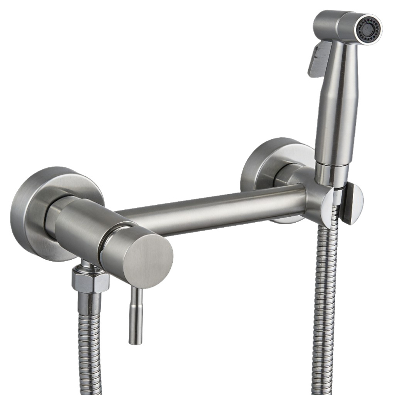 Set sprayer bidet pentru toaletă din oțel inoxidabil 304, montaj pe perete, robinet amestec cu disc ceramic, 1,6 MPa, 4–90 °C
