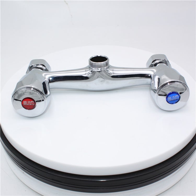 Supapă de amestec pentru duș încastrată în perete, cu două mânere, corp din cupru și nucleu ceramic din cupru, 90°C maxim